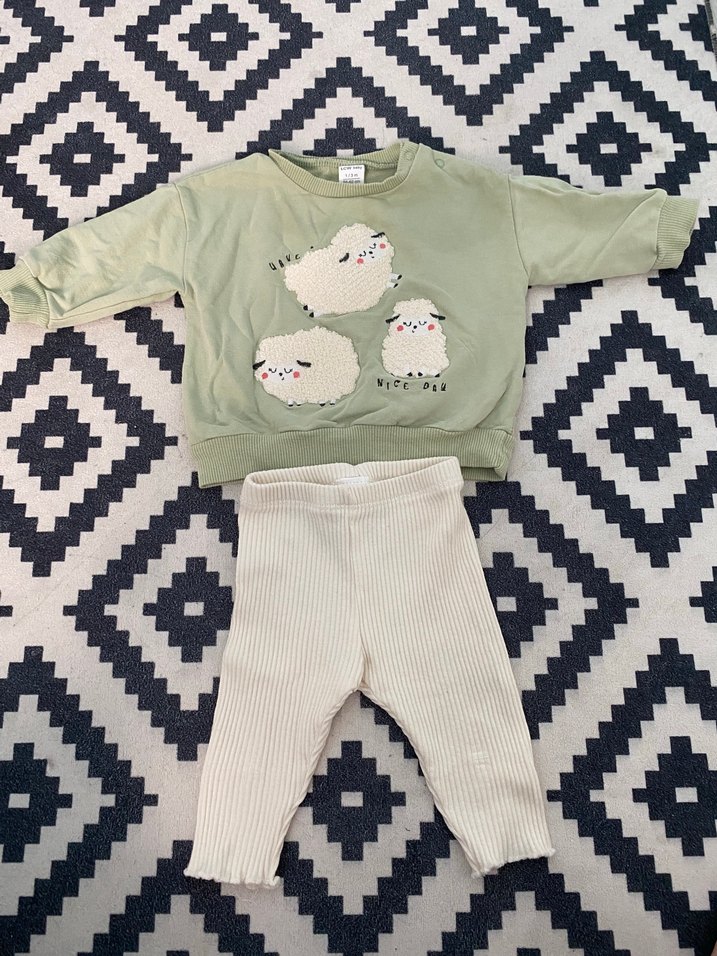 LC Waikiki Kız Bebek Bisiklet Yaka Uzun Kollu 2'li Takım - Görsel 2