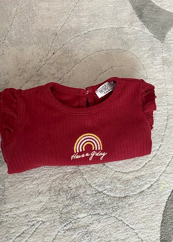 Bordo Bebek Kız Takımı, Uzun Kollu, Fırfırlı - Görsel 6