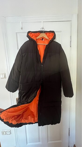xs Beden siyah Renk H&M pofuduk oversize mont