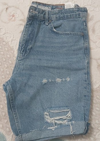 Loft Acik Mavi Rahat Kesim Denim Sort