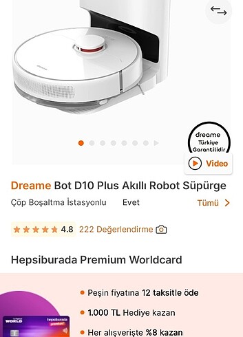 Dreame Bot D10 Plus Akıllı Robot Süpürge