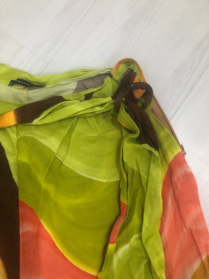 Bohem Çok Renkli Bağlamalı Salaş Kadın Pantolon - Görsel 4