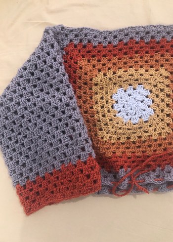 Bohem Çok Renkli Örgü Uzun Kollu Kazak - Görsel 4