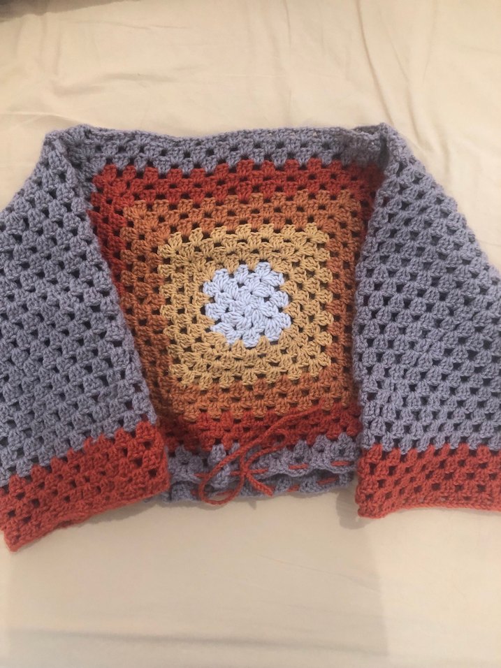 Bohem Çok Renkli Örgü Uzun Kollu Kazak - Görsel 2