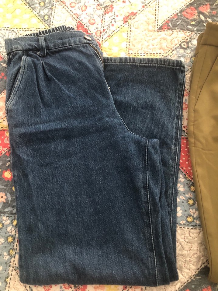 Kadın Haki Kuşaklı Geniş Kesim Kumaş Pantolon - Görsel 3