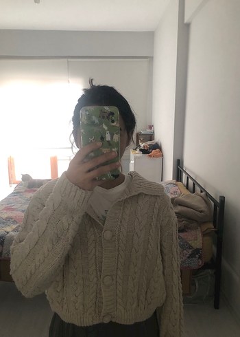 Bej Triko Bohem Kadın Hırka - Görsel 4