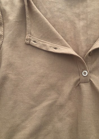 Düğmeli, Yaka Detaylı Kahverengi Kadın bluz - Görsel 2