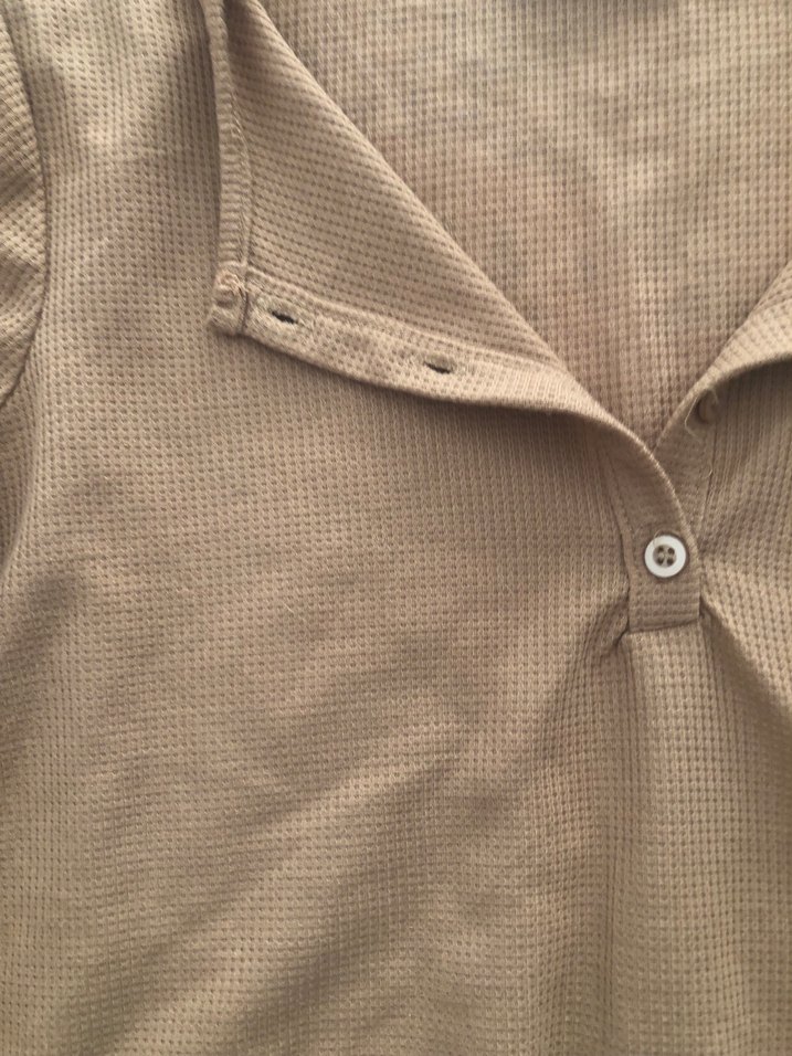 Düğmeli, Yaka Detaylı Kahverengi Kadın bluz - Görsel 2