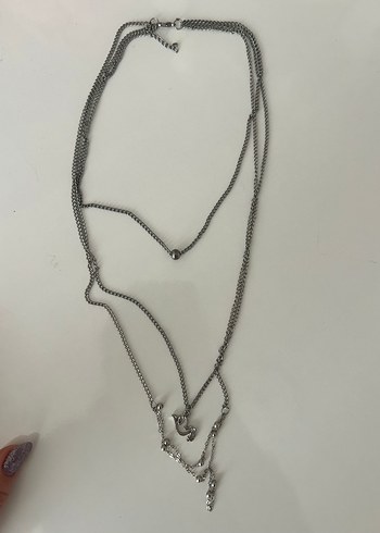 Accessorize Cok Katli Gumus Zincir Kolye