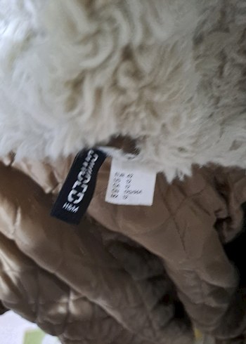 H&M Ekru Pelus Kapusonlu Mont Haki