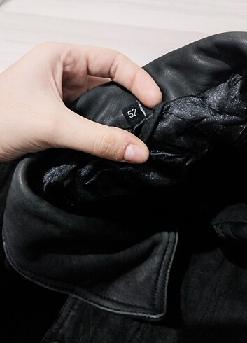 52 Beden siyah Renk Vintage deri ceket