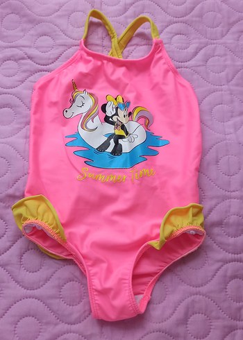 Kız Çocuk Pembe Baskılı Mayo