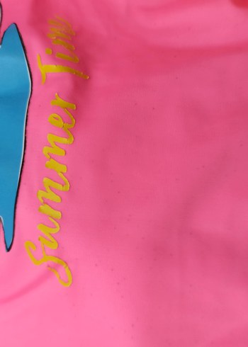 4 Yaş Beden pembe Renk Kız Çocuk Pembe Baskılı Mayo