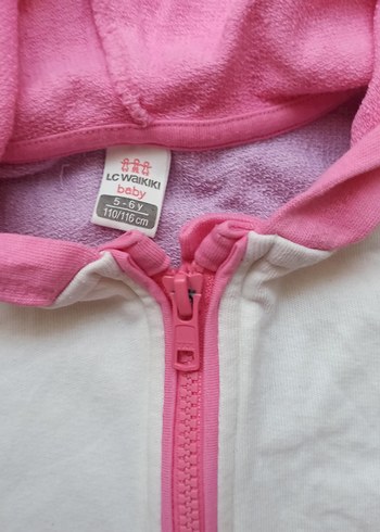 LC Waikiki Pembe Kapüşonlu Bebek Kız Eşofman Takımı