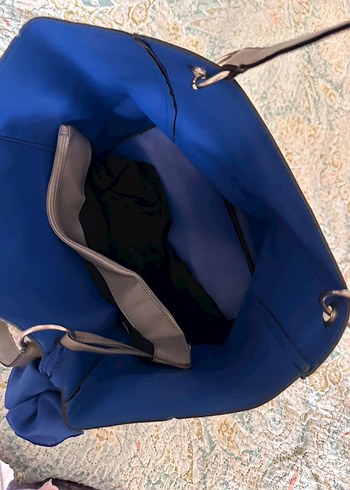 Gri Saks Fularlı Çanta - Görsel 5