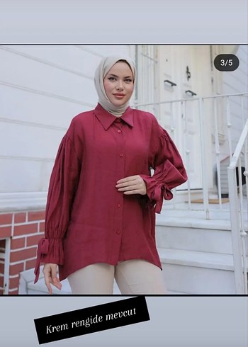 Bordo Salaş Kadın Gömlek Yüksek Yaka