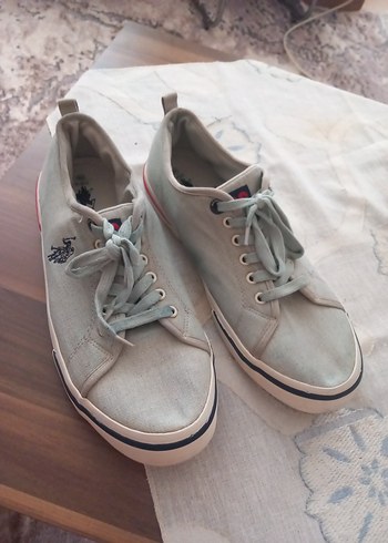 Erkek Gri Denim Bağcıklı Dolgu Topuk Spor Ayakkabı