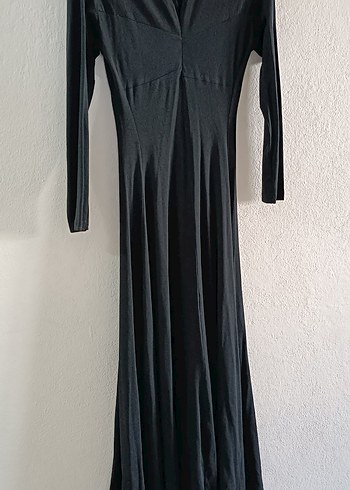 Uzun Siyah V Yaka Gotik Elbise