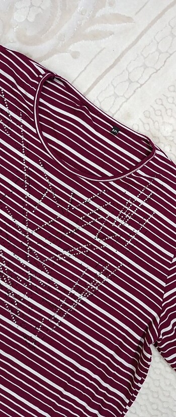 xxl Beden bordo Renk Penye ürt çizgili pullu vişne rengi anne