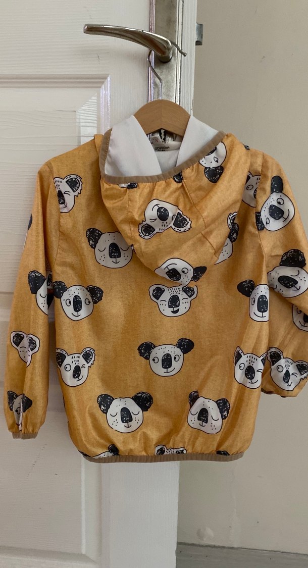 Kapüşonlu Düğmeli Erkek Çocuk Yağmurluk - Görsel 2