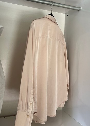 Bej Kadın Saten Gömlek - Görsel 5