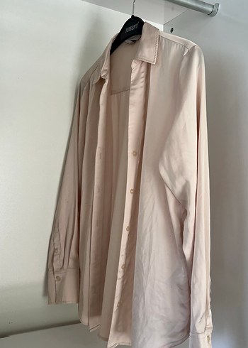 Bej Kadın Saten Gömlek - Görsel 4