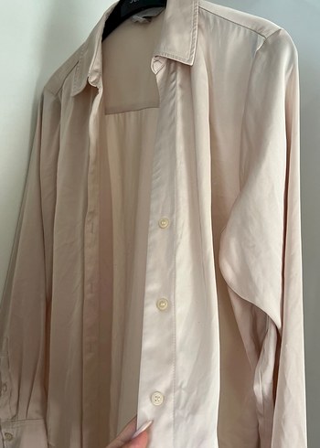 Bej Kadın Saten Gömlek - Görsel 2