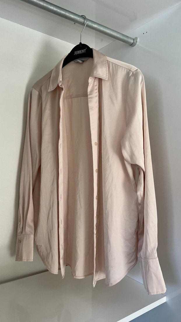 Bej Kadın Saten Gömlek - Görsel 3