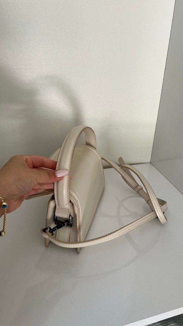 Bej Deri Kadın El Çantası - Görsel 2