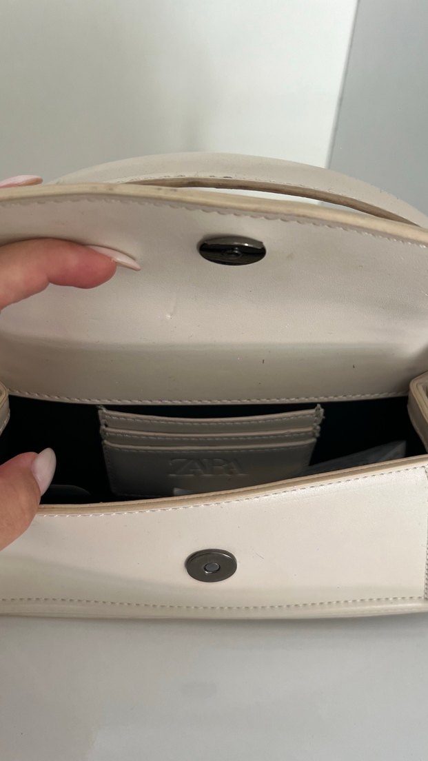 Bej Deri Kadın El Çantası - Görsel 3