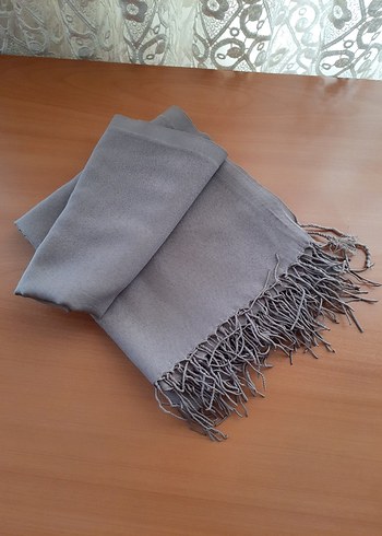 Vizon rengi kadın Şal, Püsküllü ve İnce Dokulu