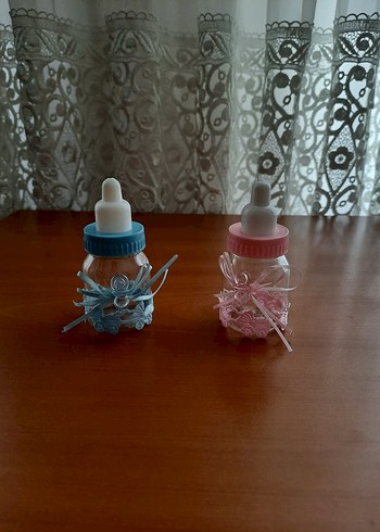 Beden Mavi Pastel Minik Oyuncak Bebek Biberonu