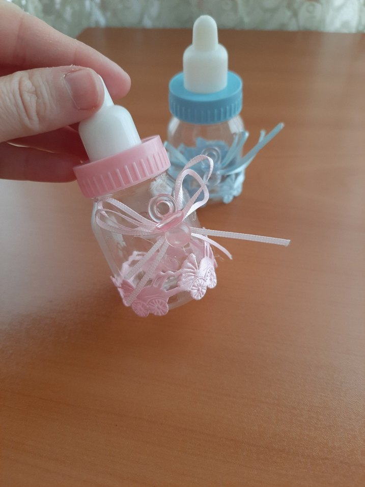 Mavi Pastel Minik Oyuncak Bebek Biberonu - Görsel 2