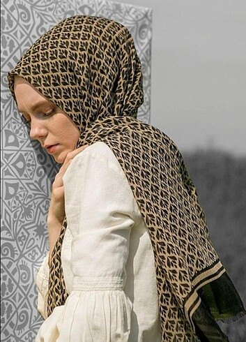 Freshscarf başak desen hardal şal