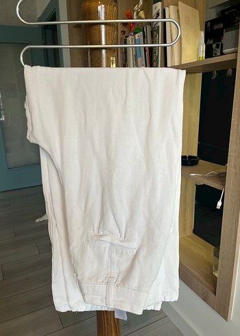 Defacto Beyaz Keten Pamuklu Pantolon