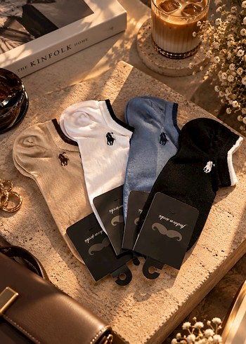 U.S Polo Assn. Polo Yaka 4lu Renkli Corap Seti