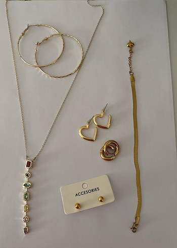 Accessorize Altin Tonlu Minimal Taki Seti