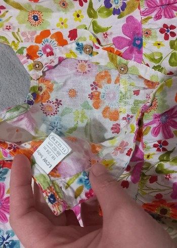 Çiçek Desenli Renkli Kız Elbisesi - Görsel 2