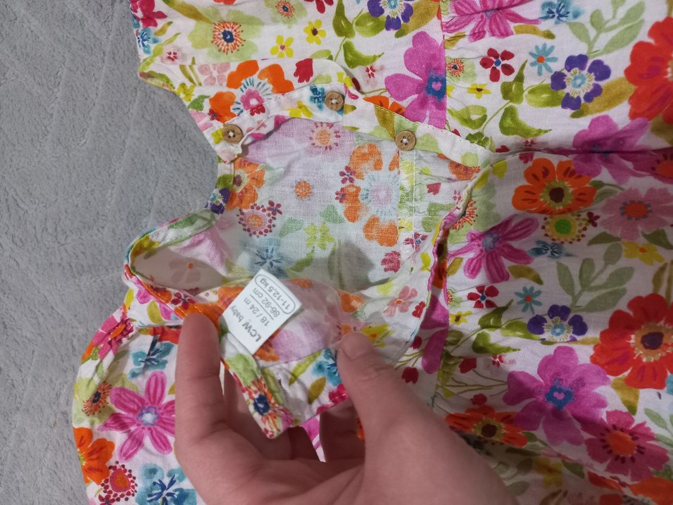 Çiçek Desenli Renkli Kız Elbisesi - Görsel 2