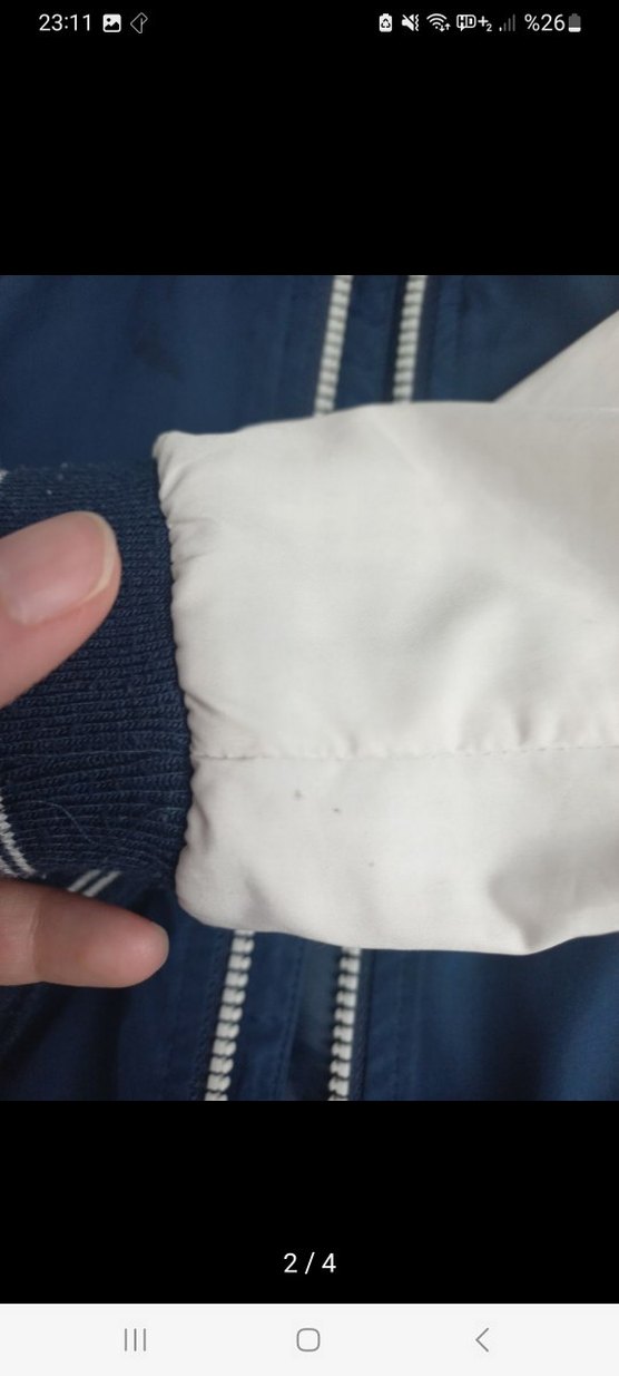 Erkek Çocuk Mavi Gri Fermuarlı Ceket - Görsel 2