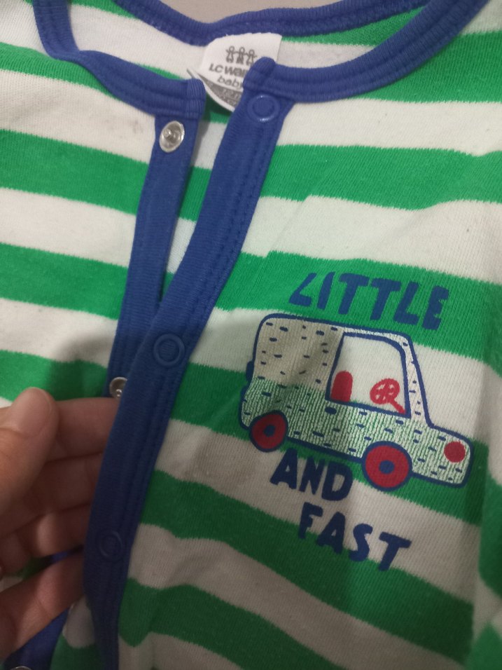 Uzun Kollu, Düğmeli Yeşil Bebek Tulum - Görsel 2