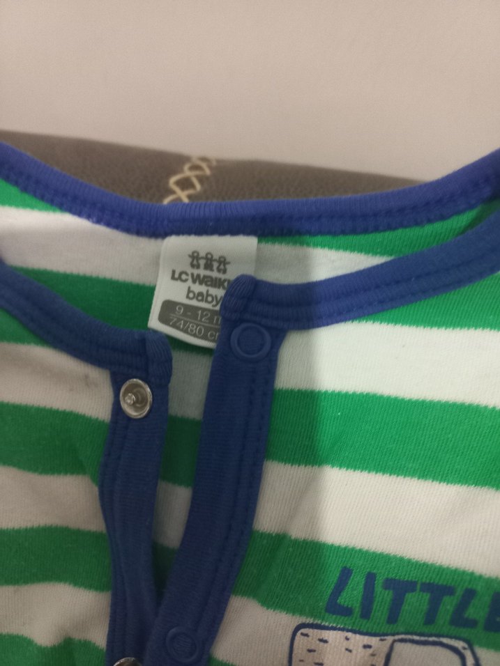 Uzun Kollu, Düğmeli Yeşil Bebek Tulum - Görsel 3