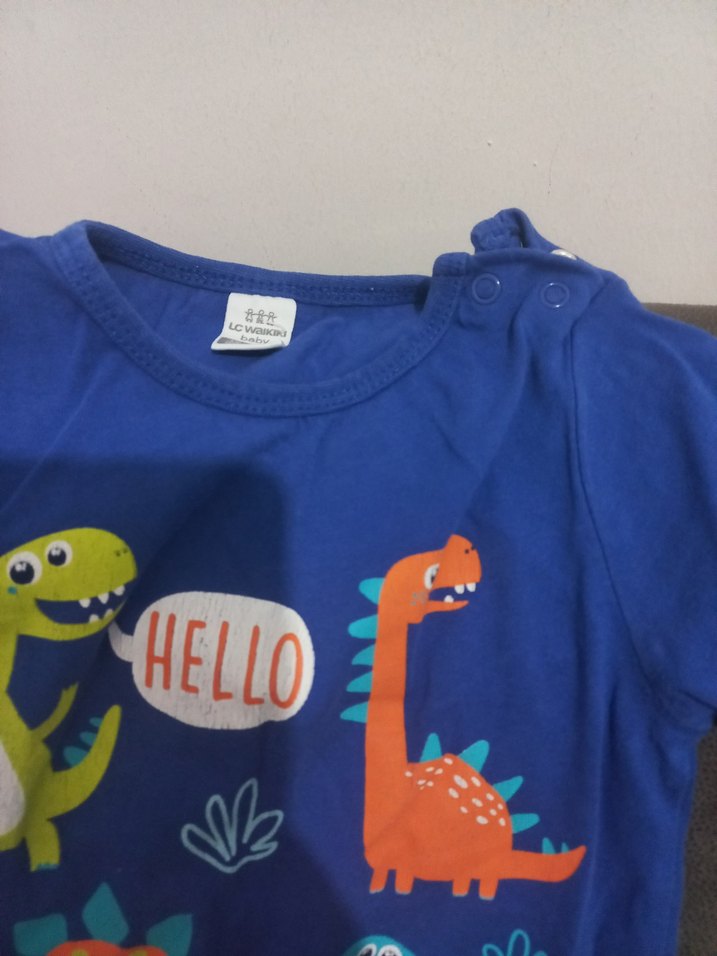 Uzun Kollu Baskılı Mavi Bebek Tulum - Görsel 2