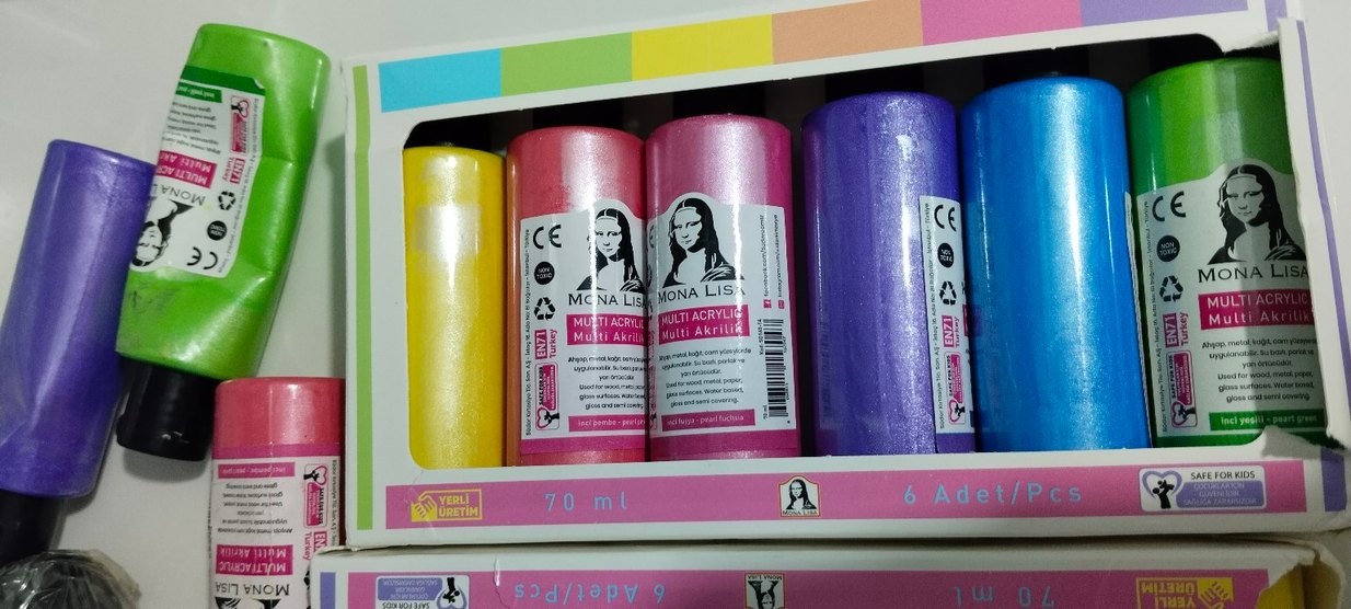 Çok Renkli 70 ml Akrilik Boya Seti - Görsel 3
