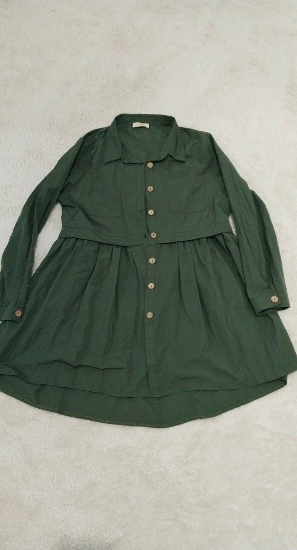 Uzun Kollu HakiGömlek - Görsel 2