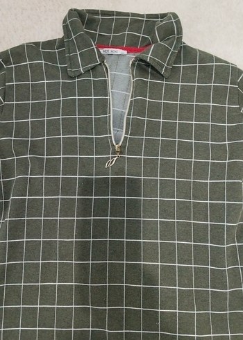 Gri Kareli Uzun Kollu Kadın Tunik - Görsel 2