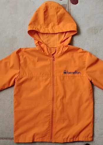 Benetton Turuncu Cocuk Kapusonlu Ceket