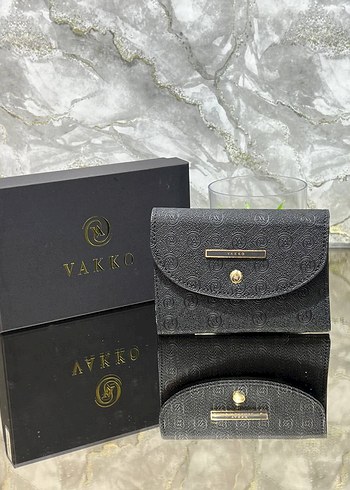 Vakko Siyah Monogramli Sik Cuzdan
