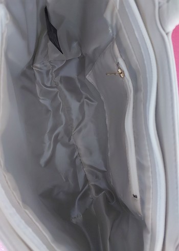 Beyaz Deri Kadın Çanta Püsküllü - Görsel 3