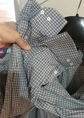 3xl Beden Gri Pamuklu polyester karışımlı Erkek Uzun Kollu Gömlek